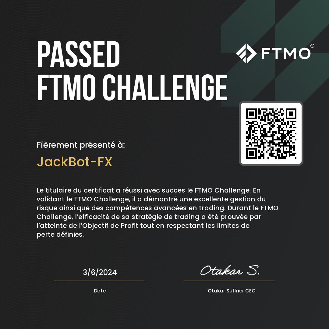 Certificat FTMO Challenge