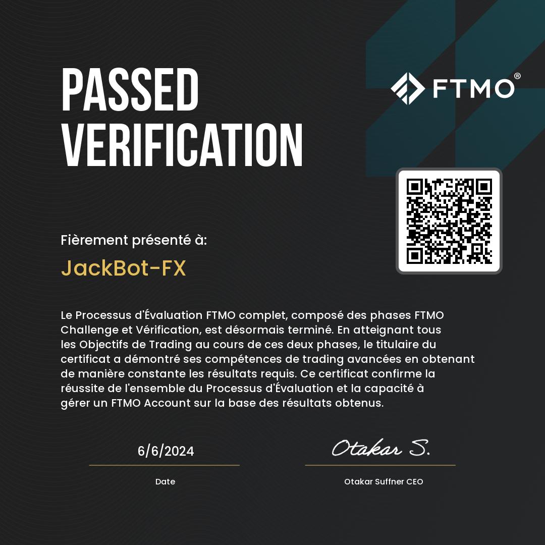Certificat FTMO Verification